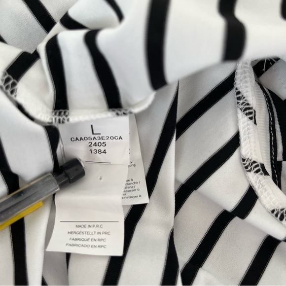 CUPSHE White Black Stripe Scoop Neck Sleeveless Maxi Dress Coverup - Picture 13 of 16